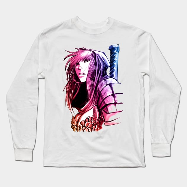 Viking Girl Long Sleeve T-Shirt by alessandromicelli